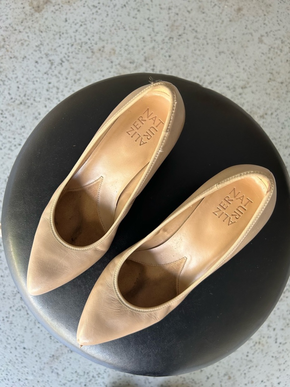 Oden Nude Pointed-Toe Kitten Heel Pumps